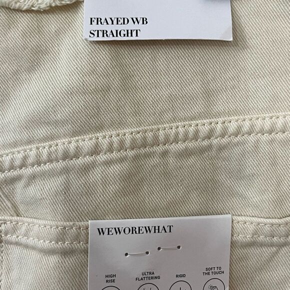 WeWoreWhat Frayed Straight Jean in Classic White 31 NEW - Picture 5 of 7